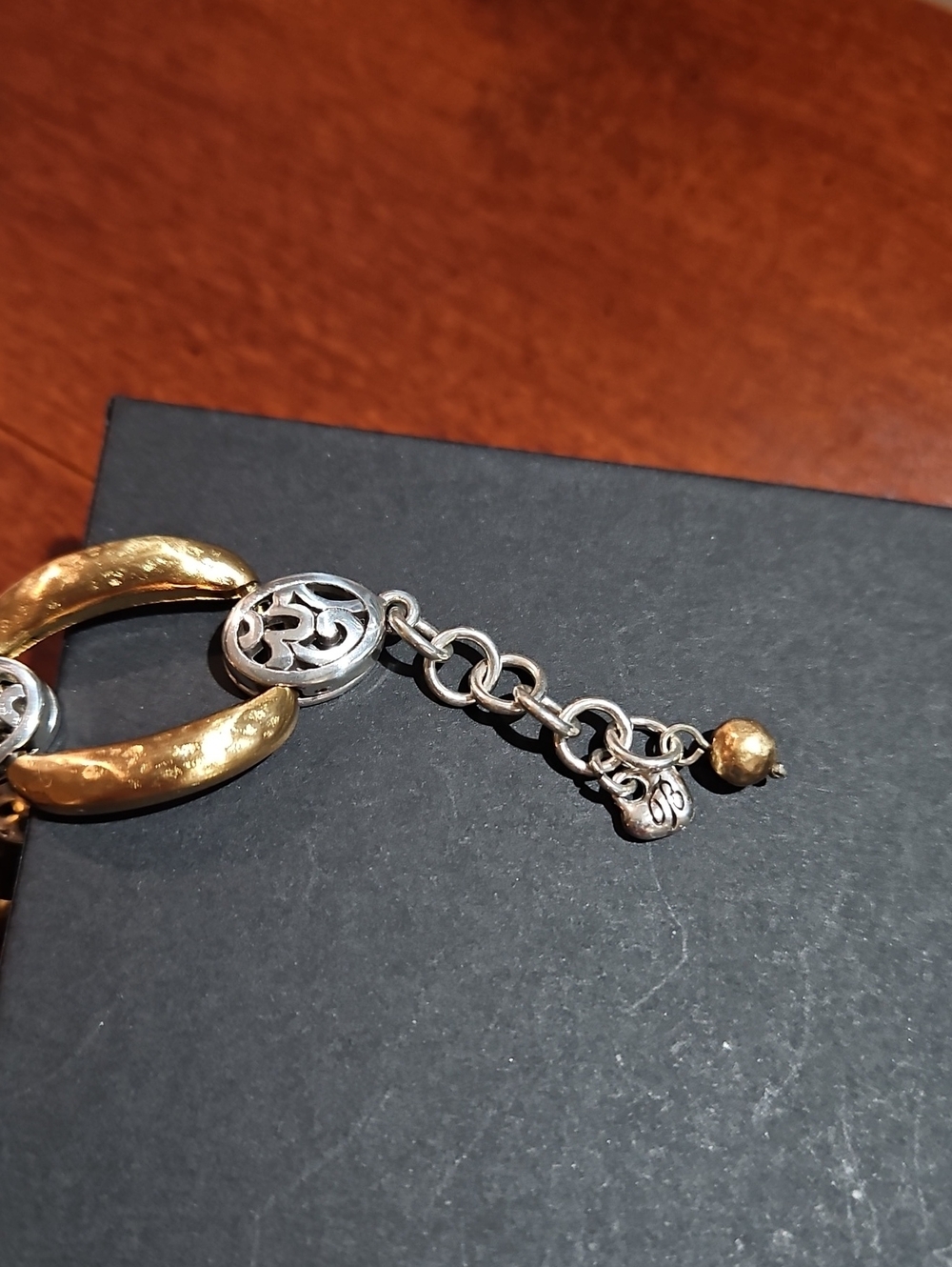 🧡 BIG SALE Brighton Two-Tone Gold & Silver Link Bracelet & Pierced Earrings Set - Picture 4 of 8